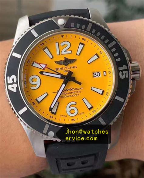 breitling replicas colt yellow dial face|what does a breitling look like.